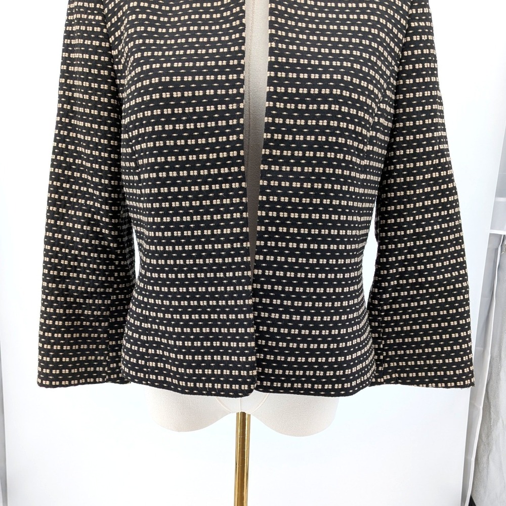 Anne Klein Textured‎ Embroidered Blazer Brown Khaki Career Jacket Size 8 - Picture 8 of 11